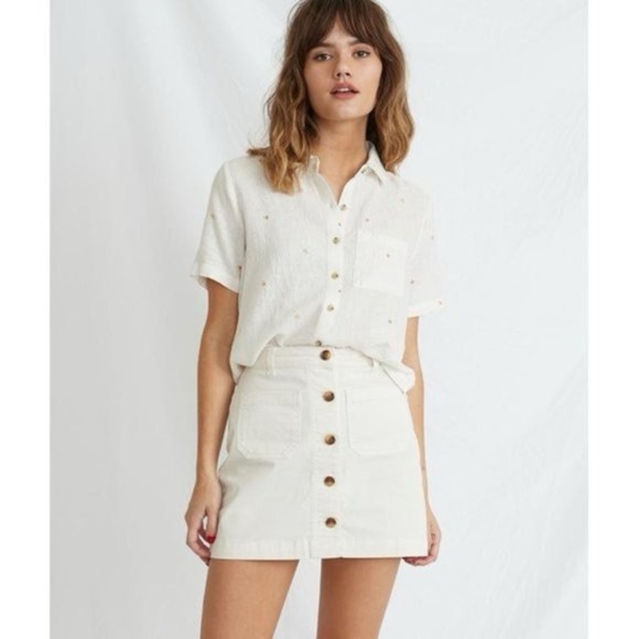 Marine Layer Shelby Button Front A-Line Miniskirt Size 4 - Picture 1 of 8
